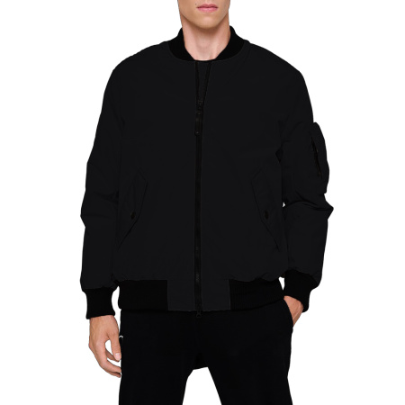 Мужская куртка BOMBER из натурального гусиного пуха Черный